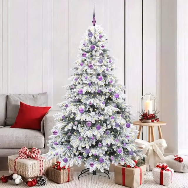 Albero di Natale artificiale moderno vidaXL bianco con 300 LED luce bianca calda, Altezza: 180 cm – 1
