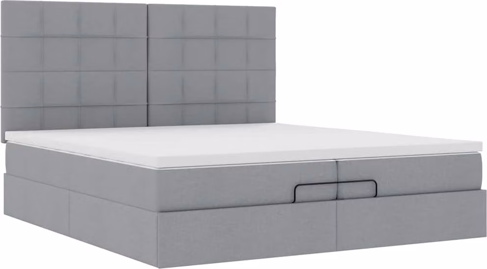 Struttura Letto Pouf con Materassi 200x200 cm in Tessuto
