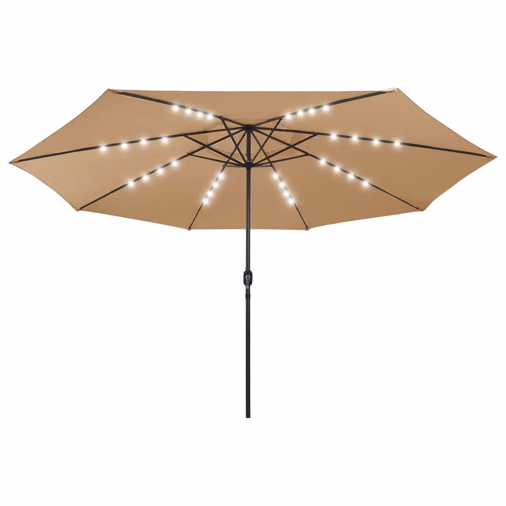 Ombrellone da Giardino con Luci LED 400 cm Tortora