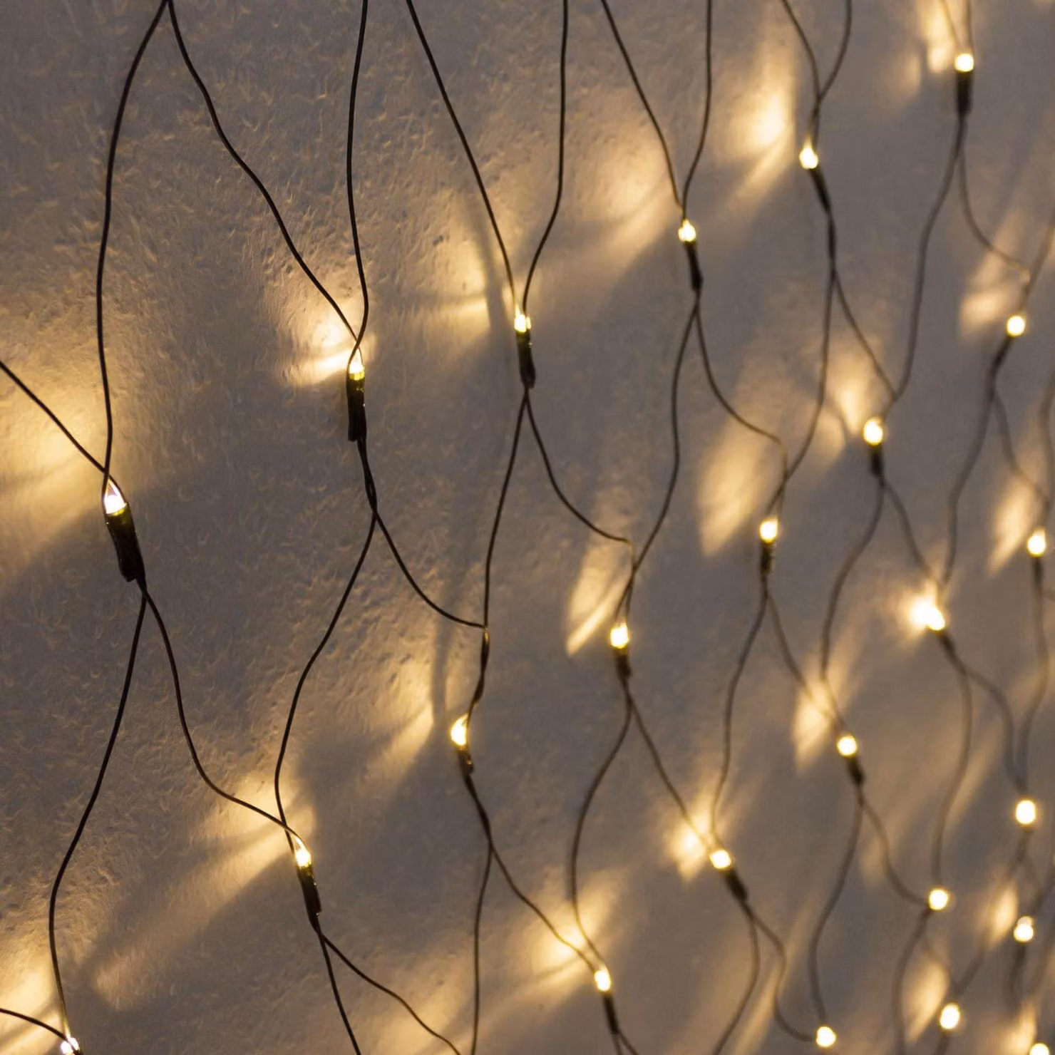 Meisterhome Rete luminosa a LED 3x3 metri per esterni e interni, per decorazione natalizia giardino festa di nozze, bianco caldo