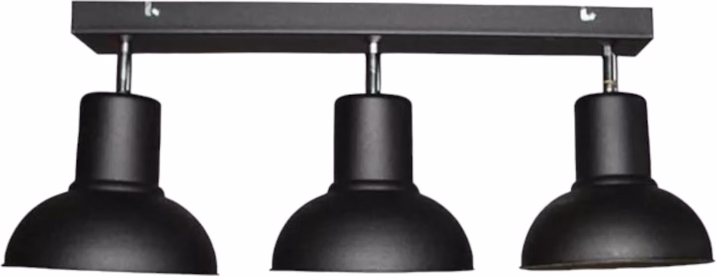 Lampada a sospensione moderna in stile industriale retrò Czajka 2732/Z-B-3, nera, 3 punti luce, E27, IP20, metallo