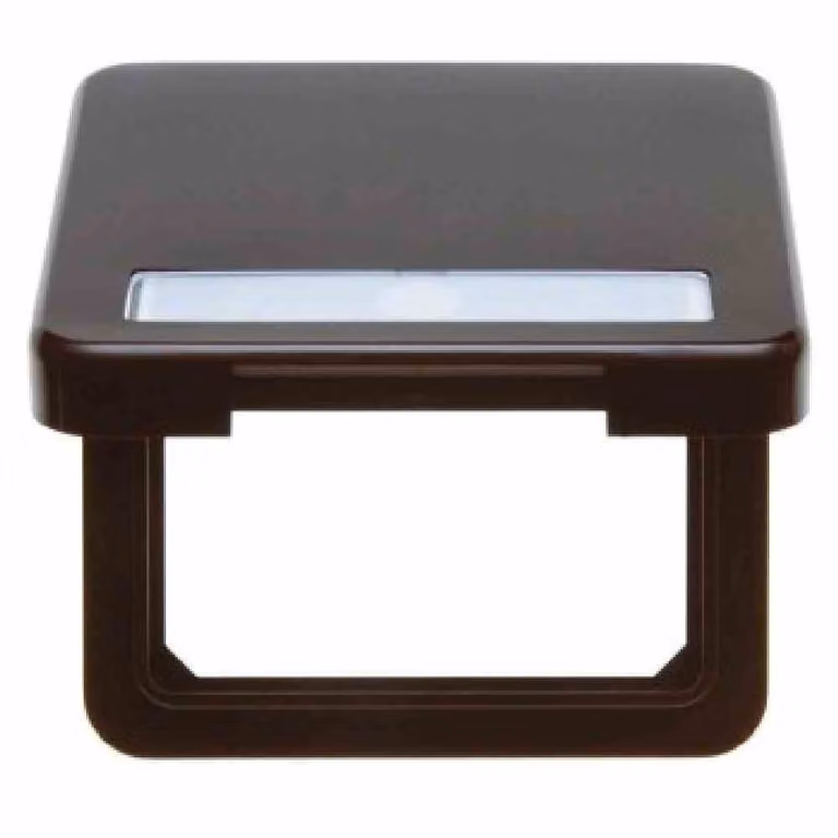 Berker 102251 Anello di raccordo con coperchio ribaltabile e campo di scrittura, marrone lucido, grado di protezione IP44