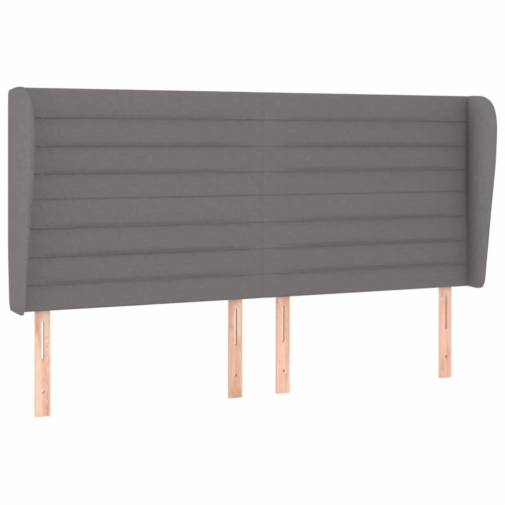 Testiera ad orecchio vidaXL in tessuto grigio con struttura in legno L: 163 cm, P: 23 cm, H: 118-128 cm – 2