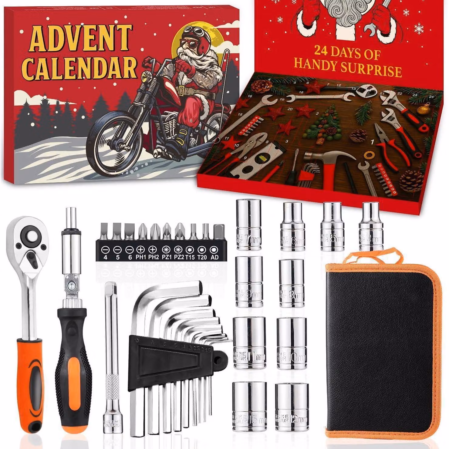 Calendario dell'Avvento 2025: 24 finestrelle decorative, ideale per uomini, con sorprese