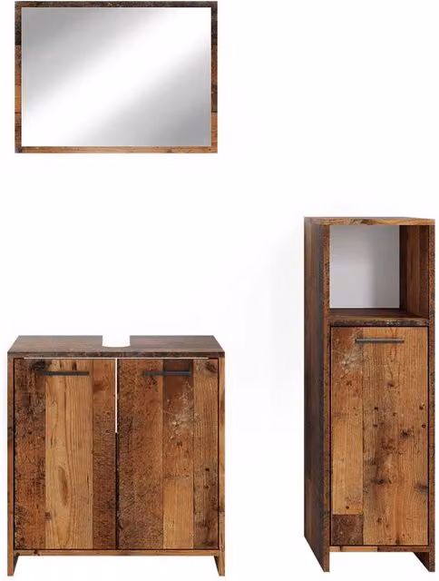 Set mobili bagno Kiko Rovere rustico 3 pezzi Vicco