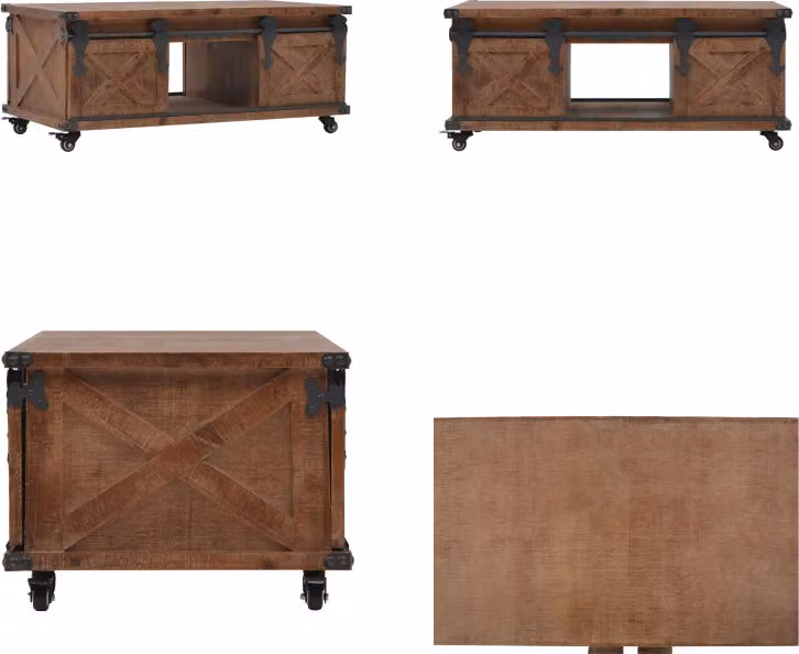 vidaXL Tavolino in legno massiccio di abete 91 x 51 x 38 cm marrone - Tavolino - Tavolini - Tavolini - Tavoli da caffè