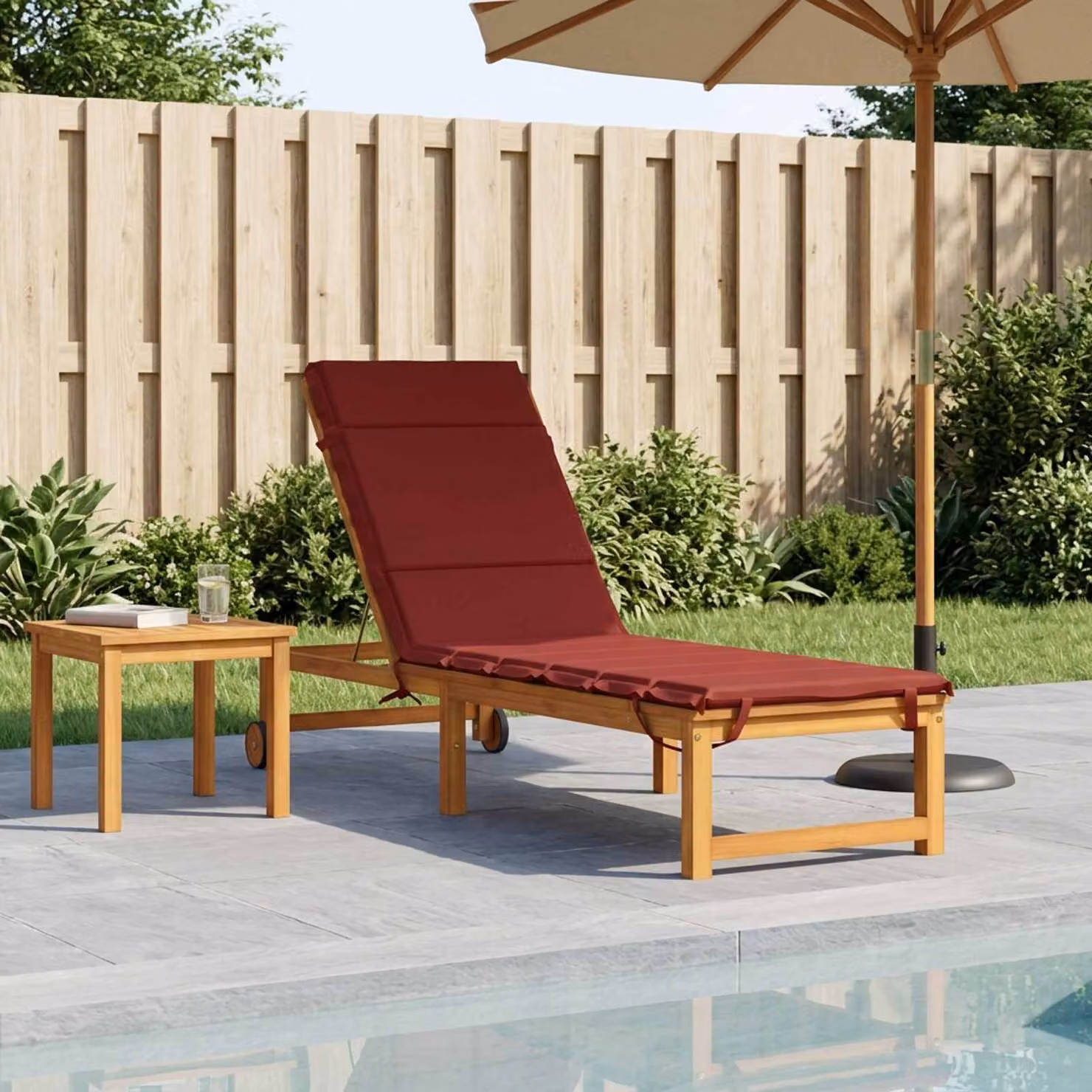 vidaXL Cuscino per Lettino GEMERT Rosso, in Poliestere con Rivestimento Rimovibile e Resistente ai Raggi UV