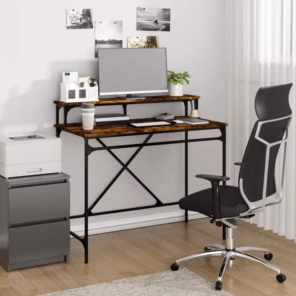 Scrivania industriale con spazio contenitore, dimensioni 100 x 50 x 90 cm