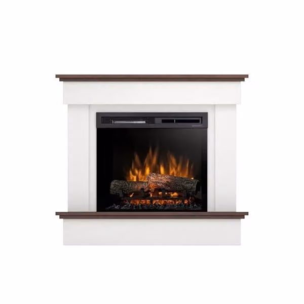 Caminetto elettrico a libera installazione con LED OUTINFIRE, colore bianco, L: 100,5 cm, H: 89 cm, P: 33,5 cm – 2