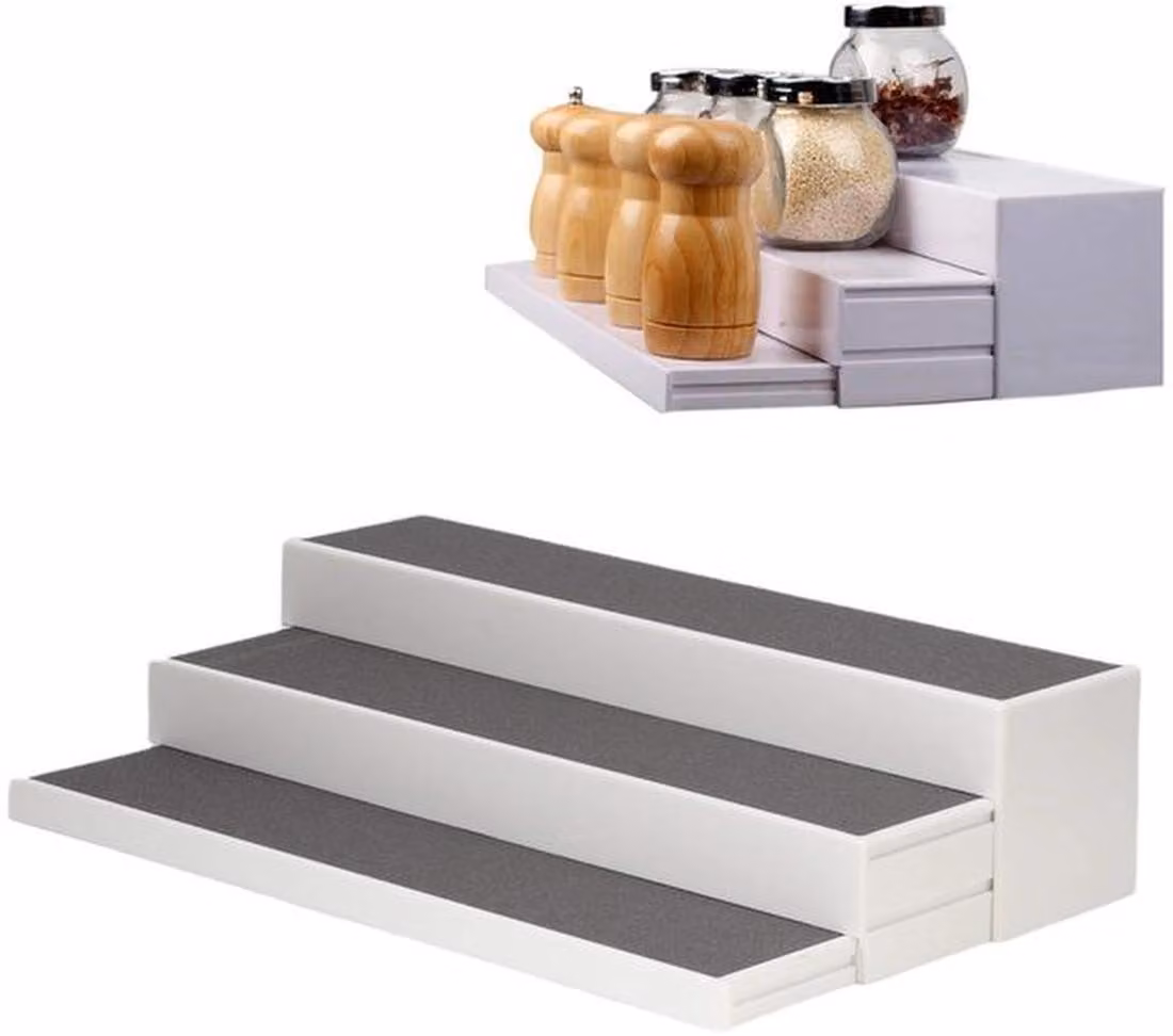 Azomor: scaffale per spezie estraibile con fondo antiscivolo e design impilabile per la cucina