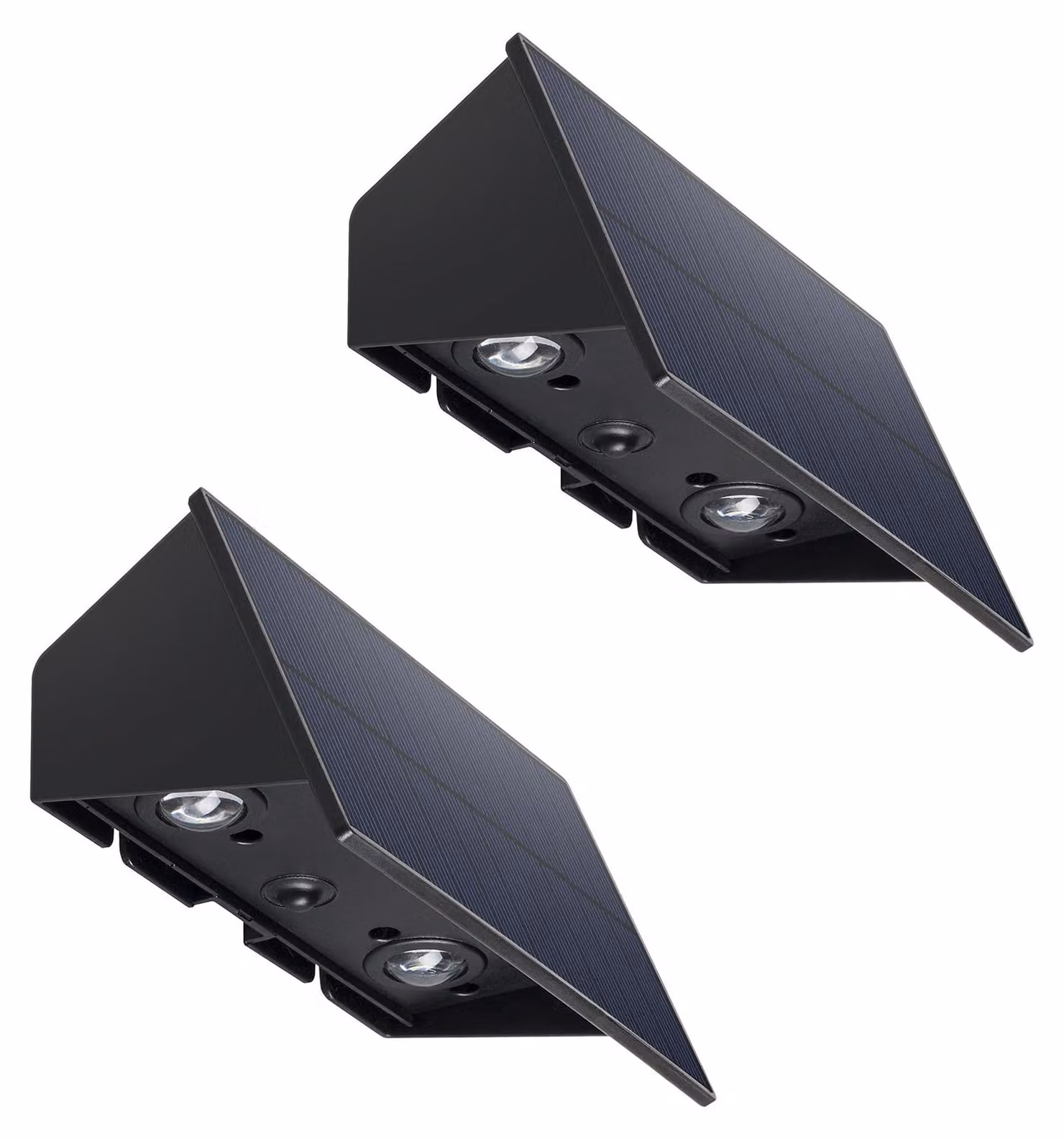 Lampioni solari a LED, set da 2, 18 cm, bianchi, per uso esterno