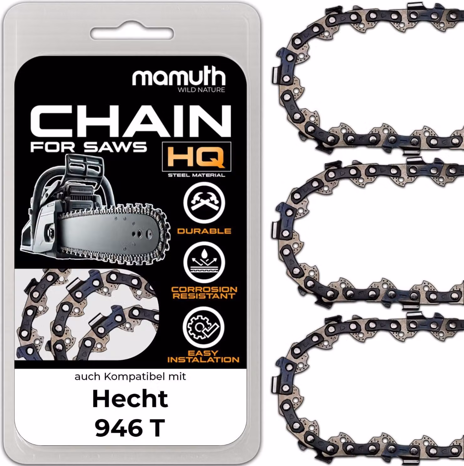 3 catene per motosega 40 cm 1,5 mm 0,325" 66 TG per Hecht 946 T