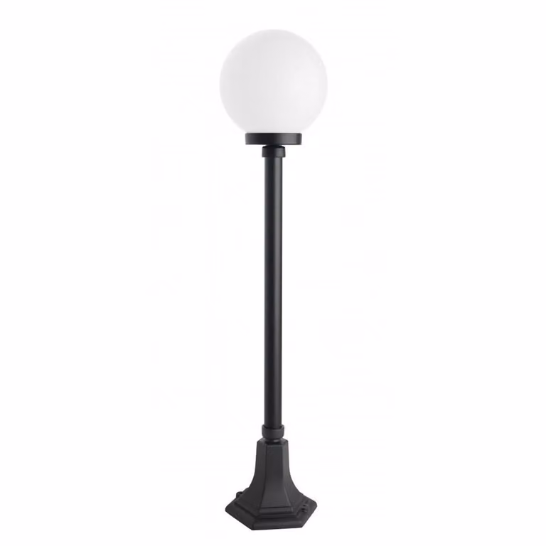 Lampada da giardino 98 cm sfera bianca o fumé 20 cm 1xE27 nero IP43 SU-MA KULE K 5002/2/KP 200