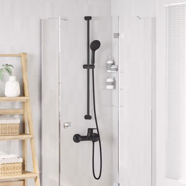 Set di Sistema Doccia vidaXL in Acciaio Inox Nero 100 cm