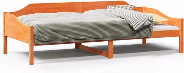 Letto singolo per adulti in legno di pino marrone cera con doghe fisse L/P: 90 x 200 cm – 1