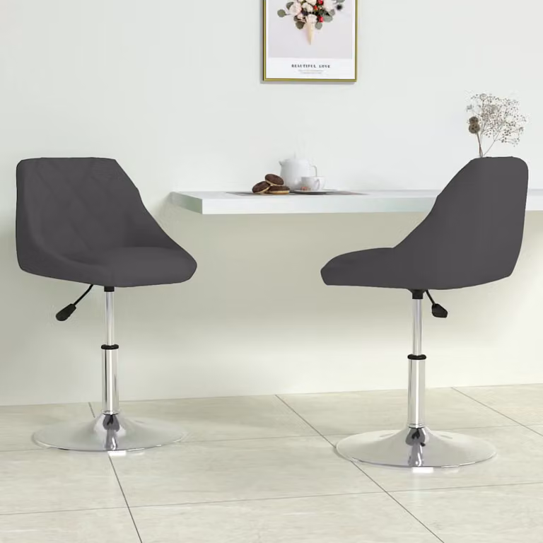 Set di 2 sedie da pranzo girevoli vidaXL in velluto nero con base moderna