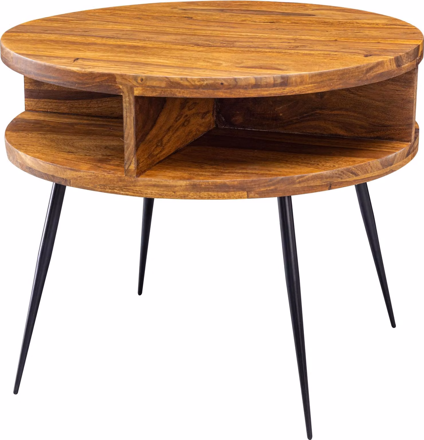 Tavolo sheesham legno massiccio / metallo 60x45x60 cm tavolo soggiorno | Wohnling