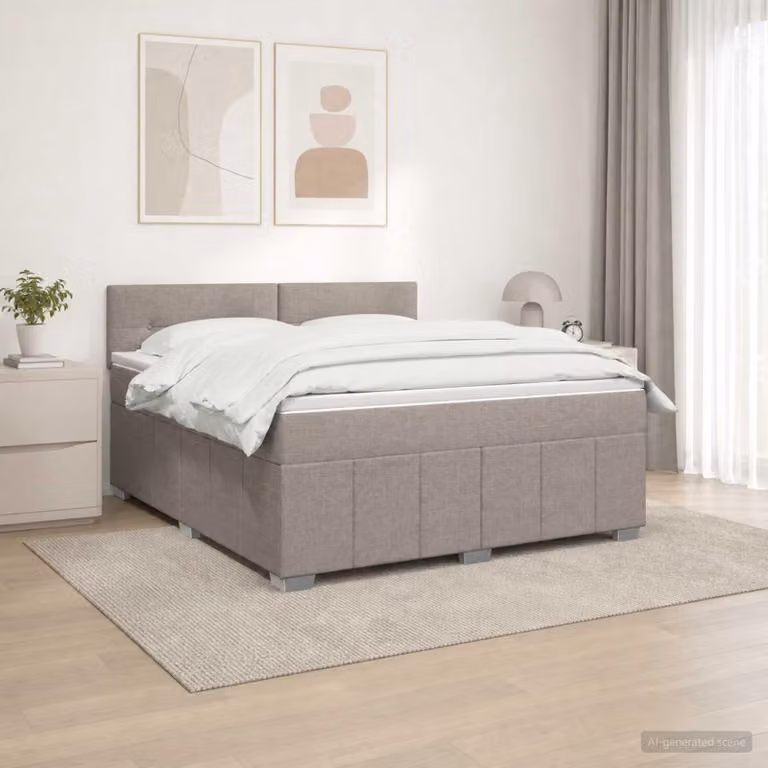 Maison Exclusive - Letto boxspring con materasso Taupe 180 x 200 cm Tessuto