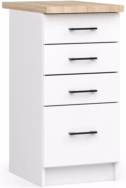Mobile cucina modulare AKORD OLIWIA Bianco con piano di lavoro e 4 cassetti L/P/H: 40 x 46 x 85 cm