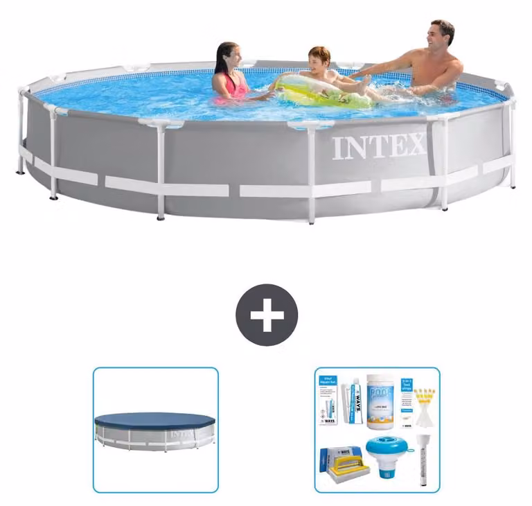 Struttura per piscina a forma di prisma - 366x76 cm - composta da 3 elementi - modello S22480