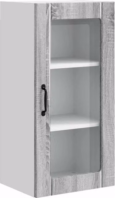 Armadio da cucina a parete moderno con ripiani 40 x 31 x 80 cm in legno multistrato grigio sonoma 02_0054341