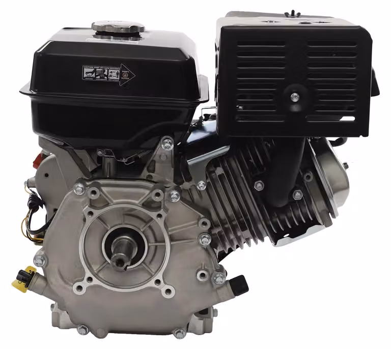 Motore a benzina, potenza: 9700W, cilindrata: 420cc, dimensioni: 43,5 cm x 45 cm, capacità serbatoio carburante: 6,5 L, velocità di rotazione: 3000-3600 giri/min