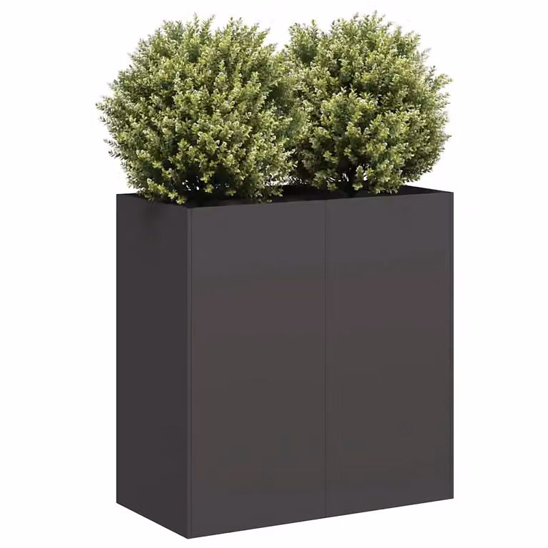 Fioriera nera vidaXL in acciaio per orto e giardino L: 80 cm, P: 40 cm, H: 80 cm