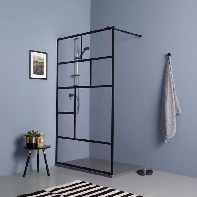Doccia walk in 100 cm cristallo nero