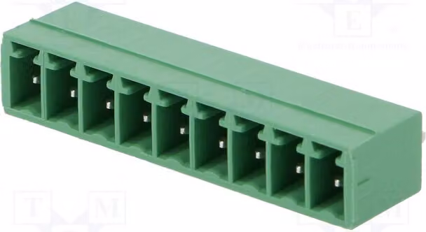 1 x Morsetto di fissaggio con connettore disattivabile, numero di contatti: 9, passo: 3,81 mm, diritto, maschio, MCV 1,5/9-G-3,81