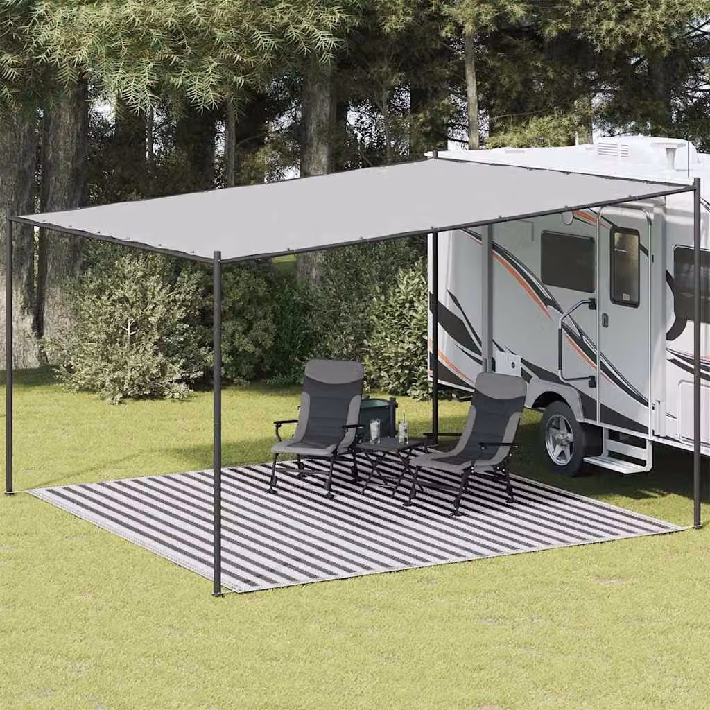 Tappeto da esterno vidaXL moderno in polipropilene resistente ai raggi UV, colore antracite e bianco, L 400 x P 400 cm