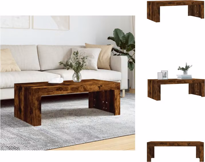 vidaXL Tavolino in rovere affumicato 102x50x36 cm materiale a base di legno - Tavolini da caffè
