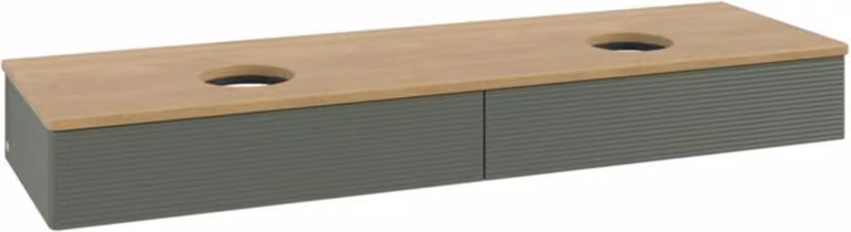 V&B Mobiletto con struttura frontale, con illuminazione Antao 160x50cm, WBP hon. Oa, lea gre. m Lac