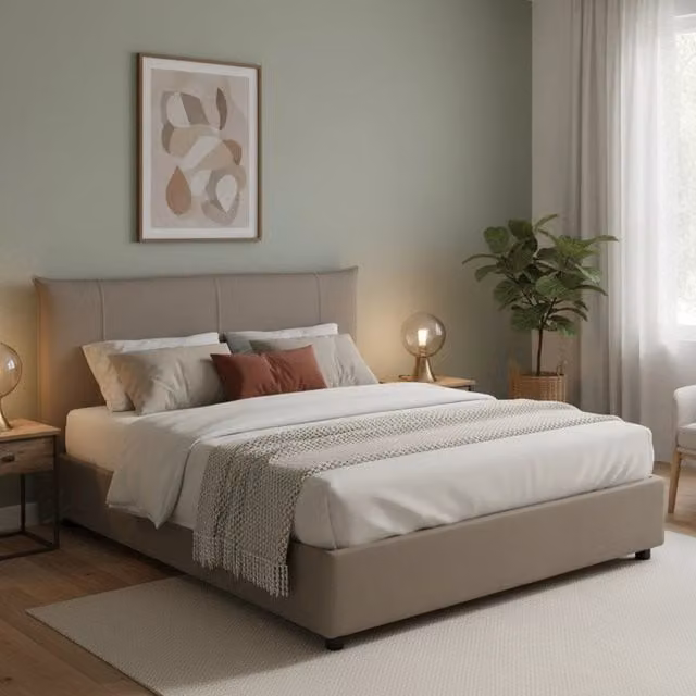 Letto Matrimoniale Ambassador Talamo Italia Grigio con Base a Sollevamento L/P: 160 x 200 cm