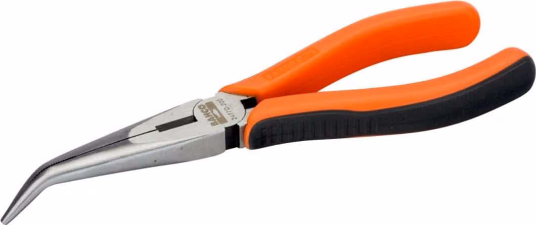 Pinza a becchi piatti Bahco 45°, angolata con impugnature bicomponenti, verniciata 210 mm
