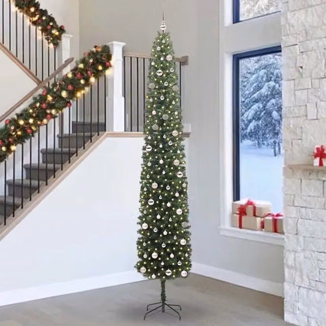 Albero di Natale artificiale moderno vidaXL verde con 300 LED luce bianca calda, Altezza: 300 cm – 1