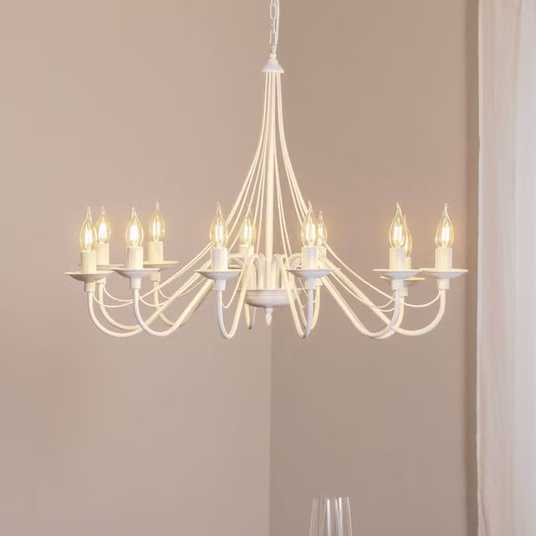 Lampadario a soffitto Rosa ALDEX, dimmerabile, Bianco / Opale, Soggiorno / Sala da pranzo, Metallo, Lampadario