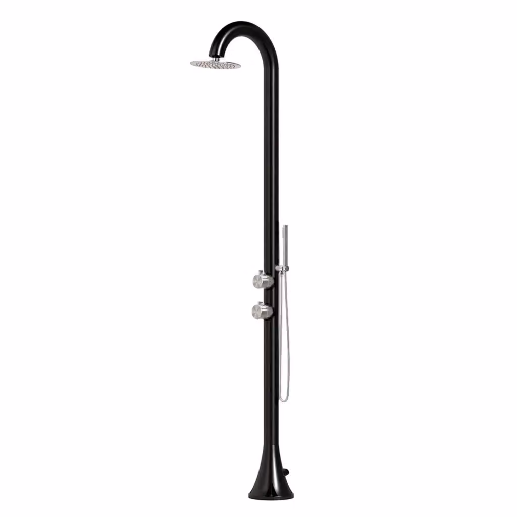 Doccia SINED Luna D Nera in Acciaio Inox 316L con Doccino Flessibile e Doppio Ingresso Acqua Calda e Fredda per Installazioni Esterne – 2