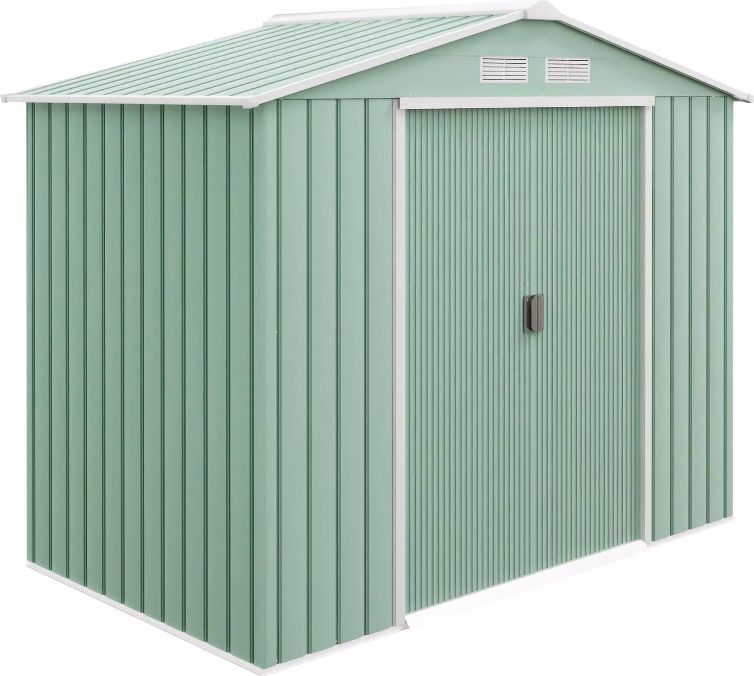 Capanno per attrezzi da giardino in acciaio, resistente alle intemperie, porte scorrevoli, 213x130x185 cm