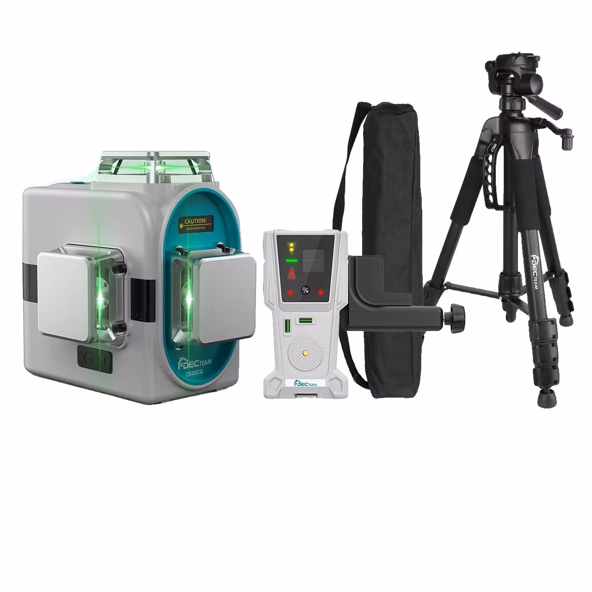 livella laser 3D, raggio verde 3x360°, autolivellante, alta precisione, SET 4