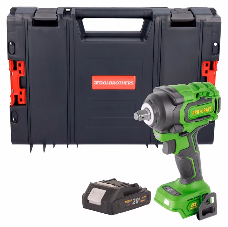 Avvitatore a impatto a batteria Procraft PWA18bb 20 V 550 Nm 1/2" Brushless + 1x batteria 2,0 Ah + valigetta RHINO - senza caricabatteria