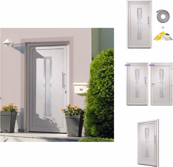vidaXL Porta d'ingresso bianca 98x208 cm - Porte d'ingresso