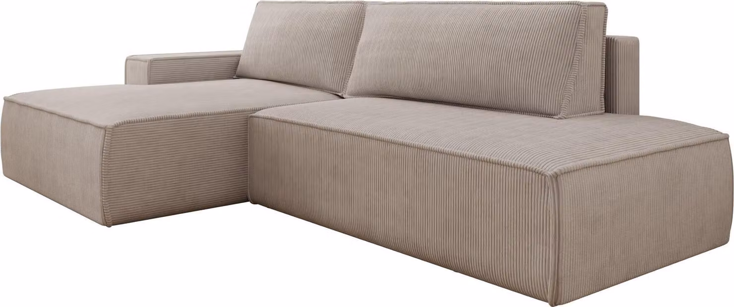 FURNLUX Divano angolare Fiord Beige e Nero 275cm / Colore principale: Beige / Dimensioni: 275 x 85 x 167 cm
