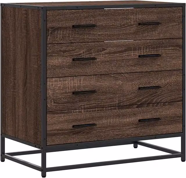 Cassettiera in legno multistrato e metallo stile industrial colore marrone L: 70 cm, P: 41 cm, H: 70 cm CFW5553012