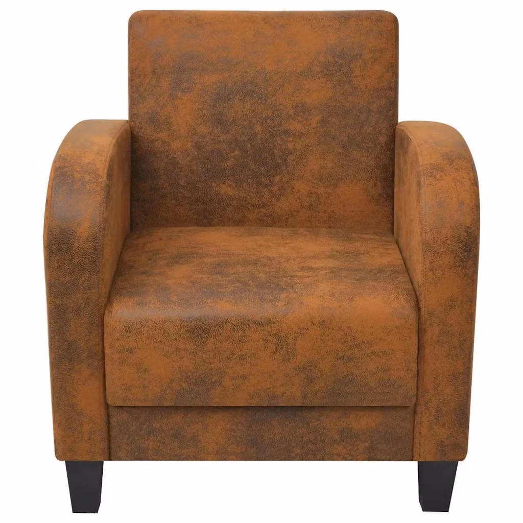 Poltrona Retro Marrone in Similpelle con Struttura in Legno di Pino vidaXL – 2