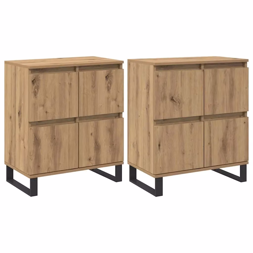Set di 2 credenze vidaXL in rovere marrone con finitura opaca L/P/H: 60 x 35 x 70 cm – 2