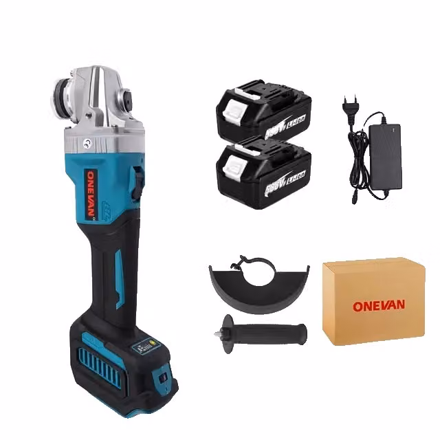 Smerigliatrice angolare elettrica, motore brushless, ricaricabile, 2 batterie spina UE