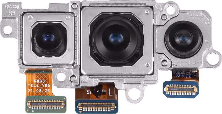 Clappio, modulo triplo per fotocamera posteriore per Galaxy S22 / S22 Plus completo, nero / argento