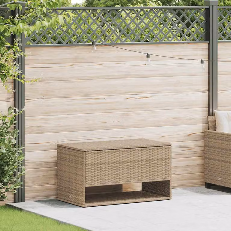 vidaXL Scatola per Cuscini da Esterno in Polyrattan Beige L/P/H: 100 x 55 x 55,5 cm