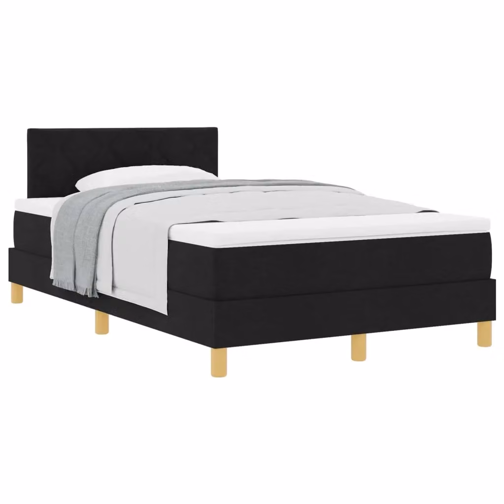 Letto ibrido vidaXL in tessuto nero con struttura in legno e metallo L/P/H: 200 x 120 x 88 cm – 2