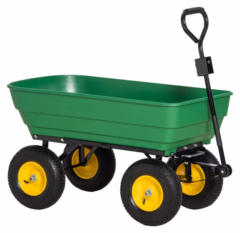 Carriola - Carrello da giardino - Carrello manuale - Carriola da cantiere - Carrello per il giardino - Vasca ribaltabile da 125 litri - Capacità di carico: 200 kg